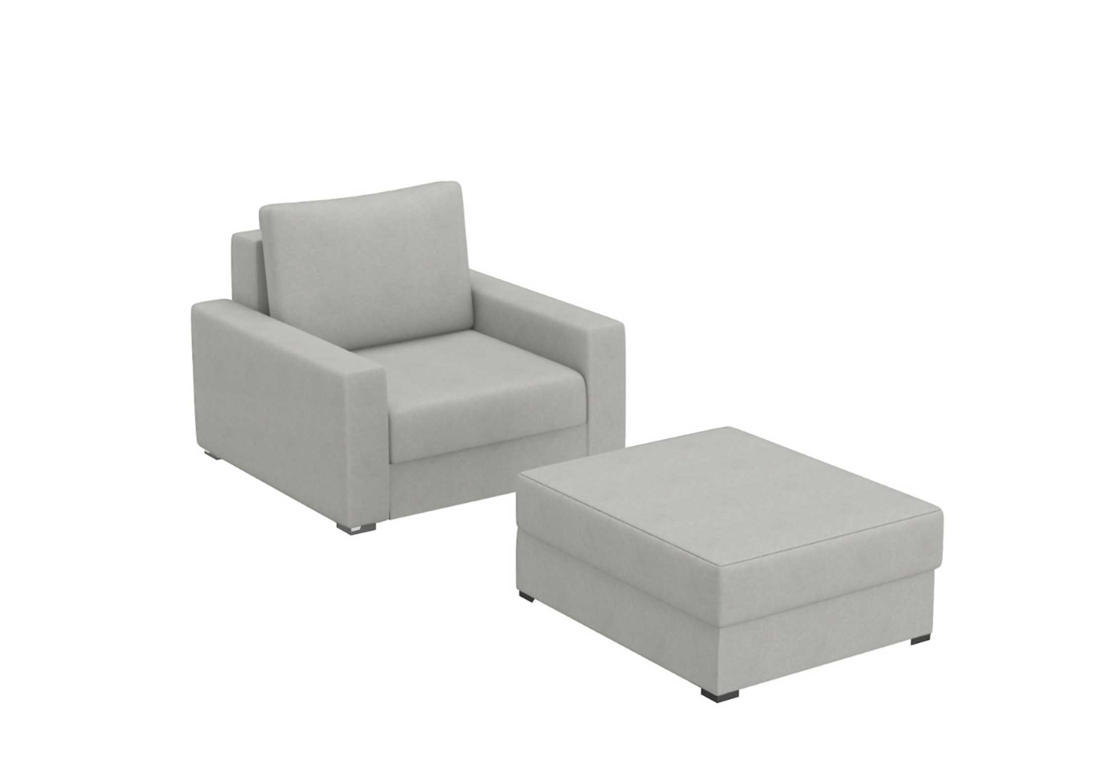 Szary fotel rozkładany Arlo